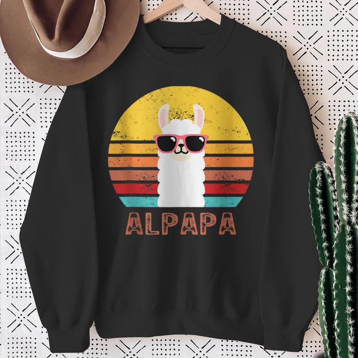 Alpapa Alpakaatertag Bester Papaater Fan Lamaatertag Sweatshirt Geschenke für alte Frauen