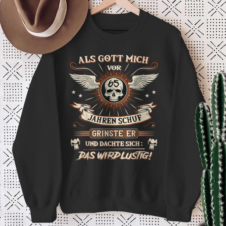 Als Gott Mich Vor 65 Jahren Schuf Grinste Er 65Th Birthday Sweatshirt Geschenke für alte Frauen