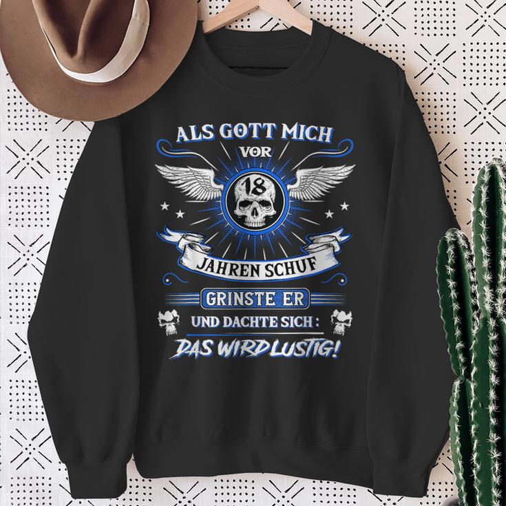 Als Gott Michor 18 Jahren Schuf Grinste Er 18Th Birthday S Sweatshirt Geschenke für alte Frauen