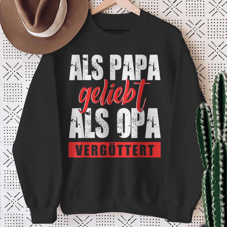 Als Papa Geliebt Als Opaergöttert German L S Sweatshirt Geschenke für alte Frauen