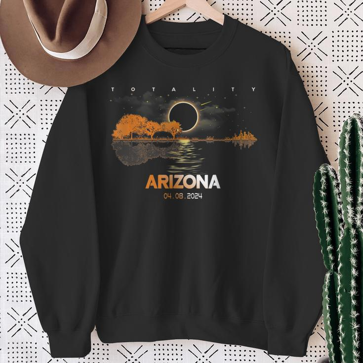 America Guitar Total Solar Eclipse 2024 Arizona Sweatshirt Gifts for Old Women