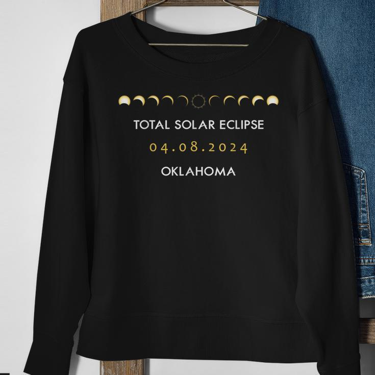 America Totality 040824 Total Solar Eclipse 2024 Oklahoma Sweatshirt Gifts for Old Women