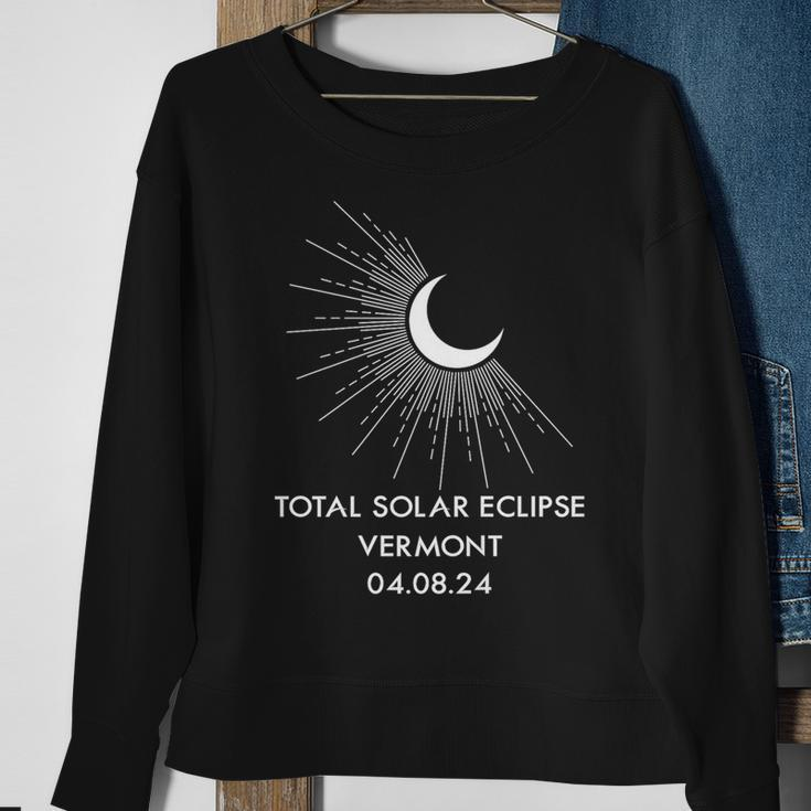 America Totality 040824 Total Solar Eclipse 2024 Vermont Sweatshirt Gifts for Old Women