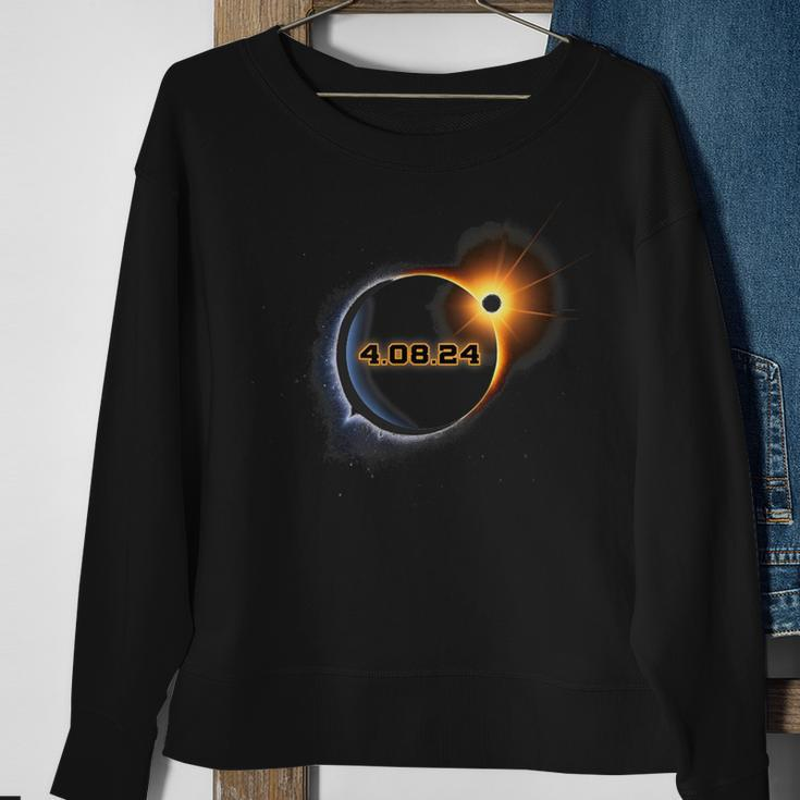 America Totality 08 April 24 Total Solar Eclipse 2024 Sweatshirt Gifts for Old Women