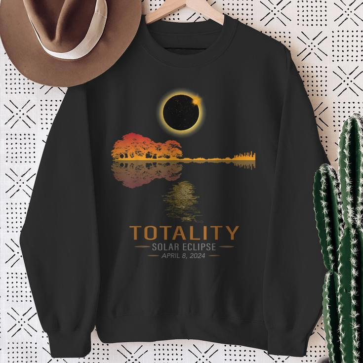 America Totality Spring 4 08 24 Total Solar Eclipse Guitar Sweatshirt Gifts for Old Women