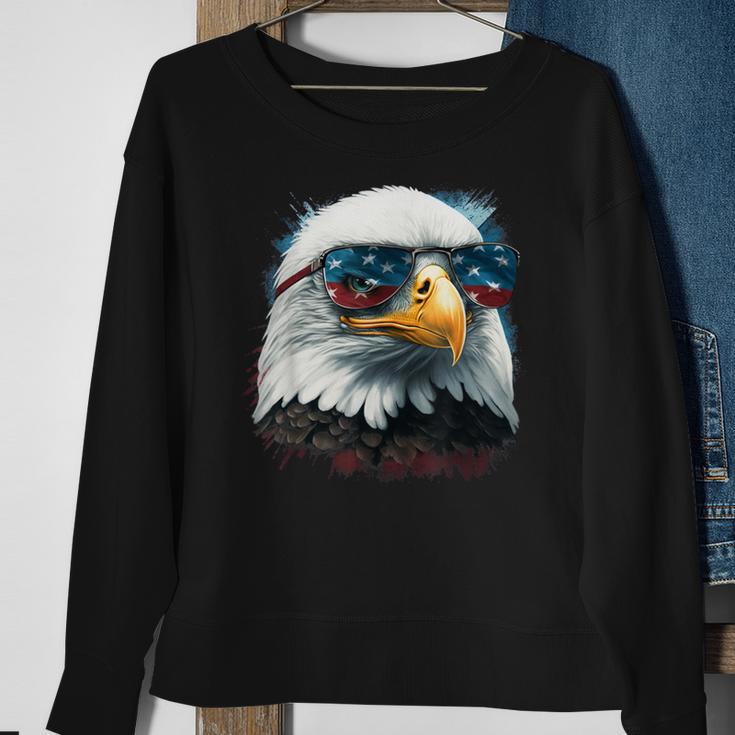 American Bald Eagle Usa Flag 4Th Of July Eagle Usa Sweatshirt Gifts for Old Women