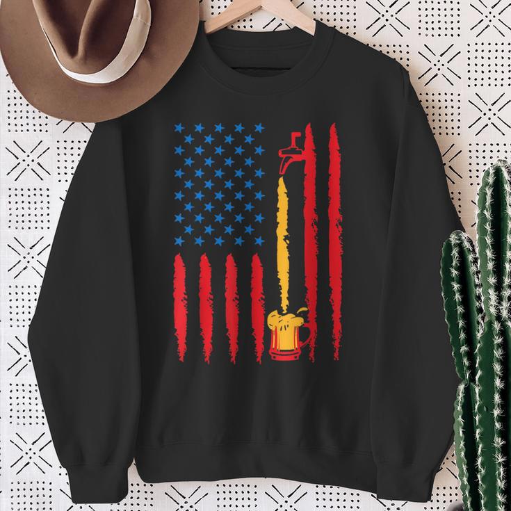 All American Beer Stars Stripes And Beer For Friends Sweatshirt Gifts for Old Women