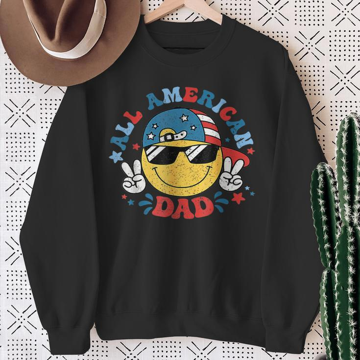 All American Dad 4Th Of July Dad Smile Face Fathers Day Sweatshirt Gifts for Old Women