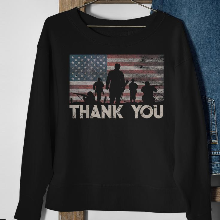 American Flag Thank You Military Appreciation Sweatshirt Gifts for Old Women