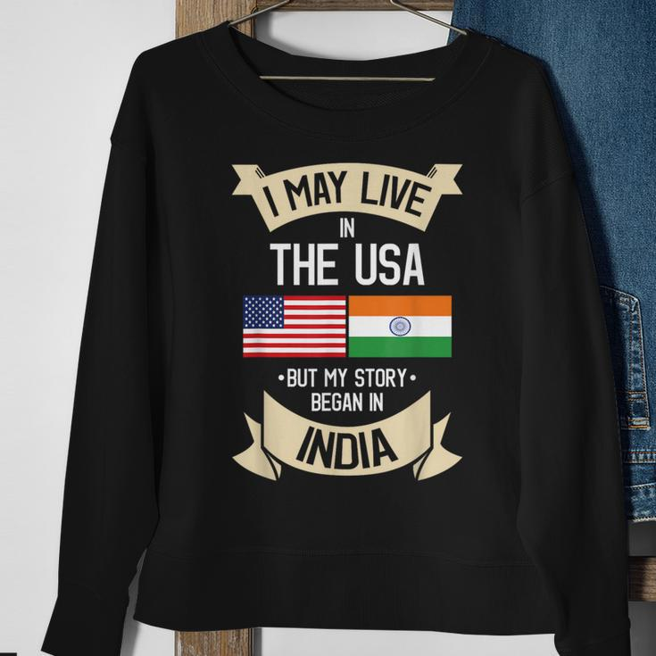 American Flag Uad Indian India Roots Sweatshirt Gifts for Old Women