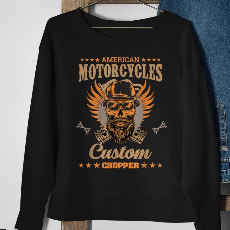 American Motorcycles Custom Chopper Bike Biker Motorcyclist Sweatshirt Gifts for Old Women