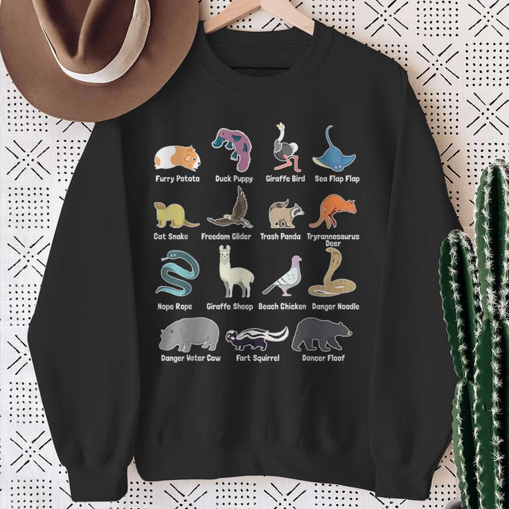Animals Of The World Rare Exotic Animals Memes Sweatshirt Gifts for Old Women