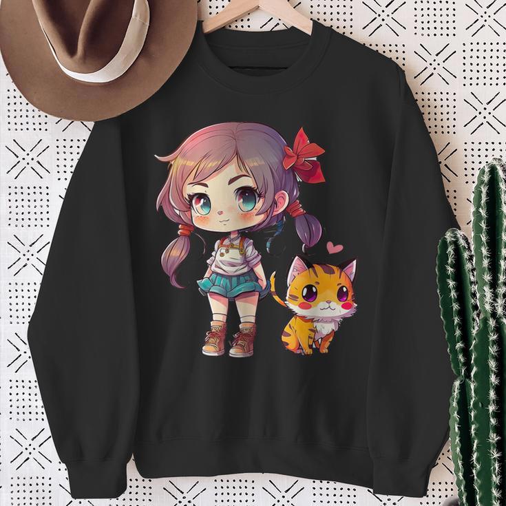 Anime And Cats Lover For N Manga Kawaii Graphic Otaku Sweatshirt Gifts for Old Women