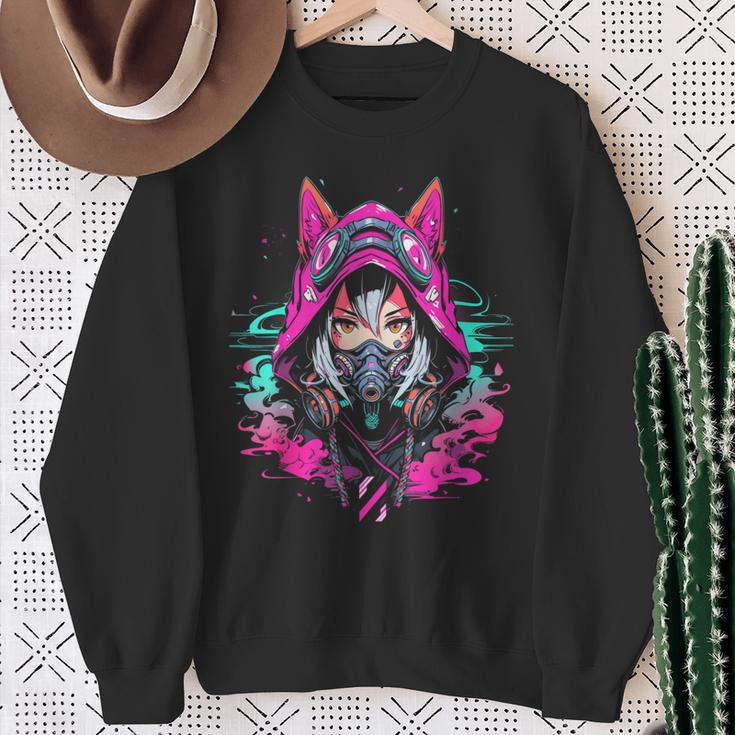 Anime Manga Kitsune Cyberpunk Aesthetic Techwear Harajuku Sweatshirt Geschenke für alte Frauen