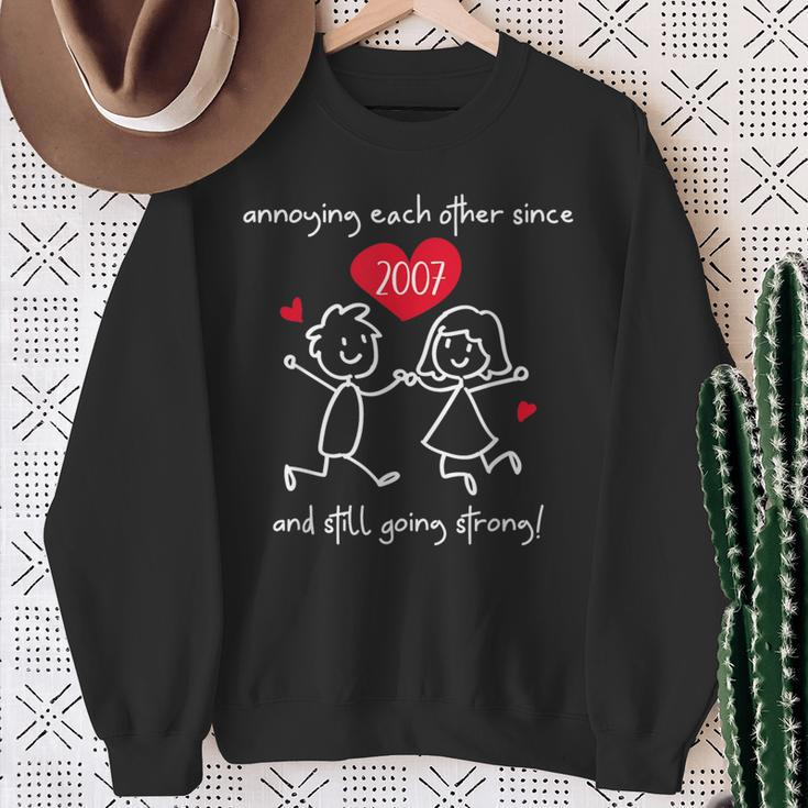 Annoying Each Other Since 2007 Couples Wedding Anniversary Sweatshirt Gifts for Old Women