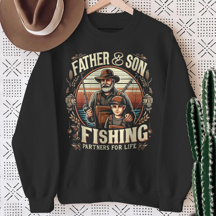 Apparel Dad And Son Fishing Partners For Life Fathers Day Sweatshirt Gifts for Old Women