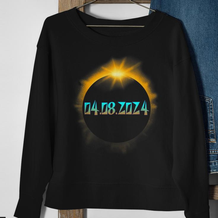 April 8 2024 Solar Eclipse Across America Totality Event Sweatshirt Gifts for Old Women
