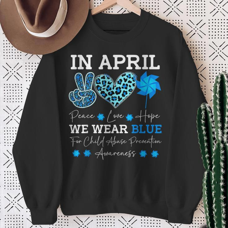 April Wear Blue Child Abuse Prevention Child Abuse Awareness Sweatshirt Gifts for Old Women