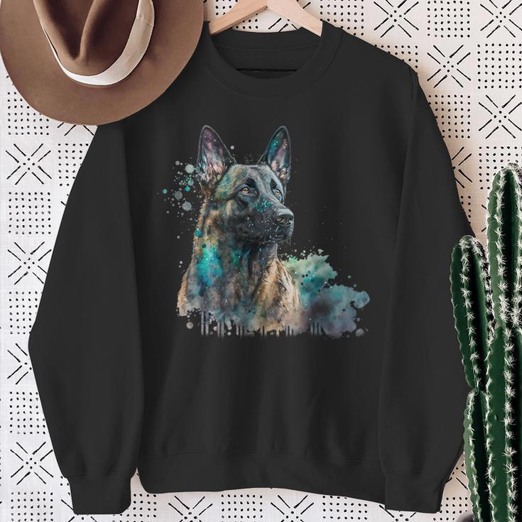 Aquarell Splash Dutchie Hollandse Herder Dutch Shepherd Sweatshirt Geschenke für alte Frauen