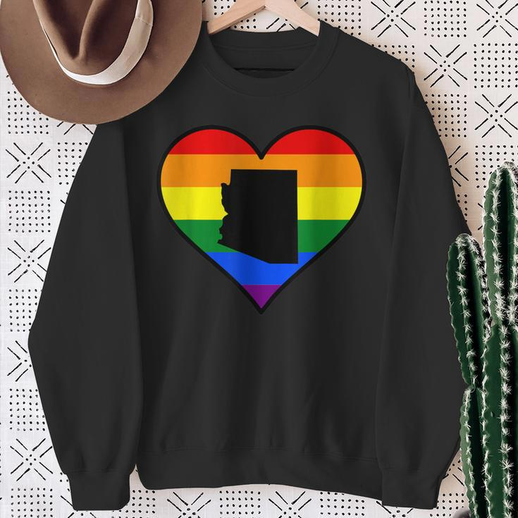 Arizona Gay Pride Heart Sweatshirt Gifts for Old Women
