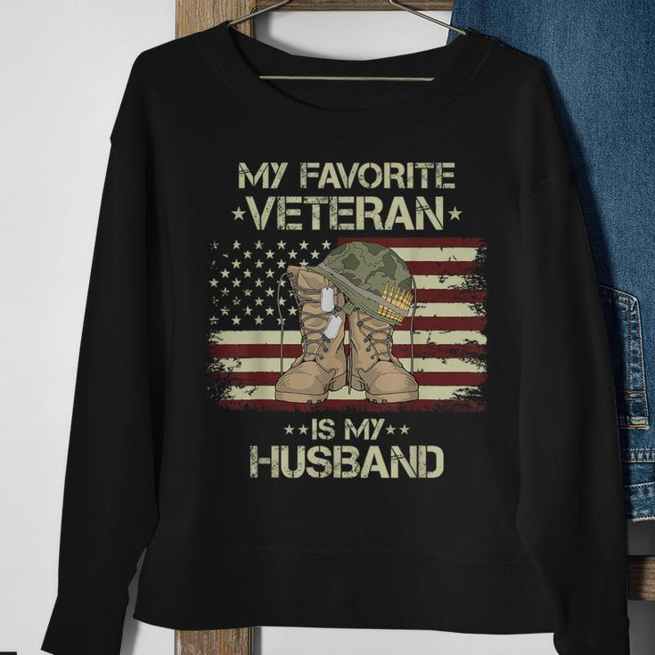 Army Veterans Day My Favorite Veteran Is My Husband Sweatshirt Gifts for Old Women