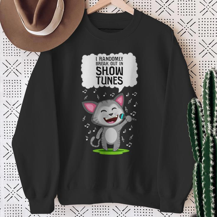 Theater Broadway Cat I Show Tunes Musical Sweatshirt Gifts for Old Women