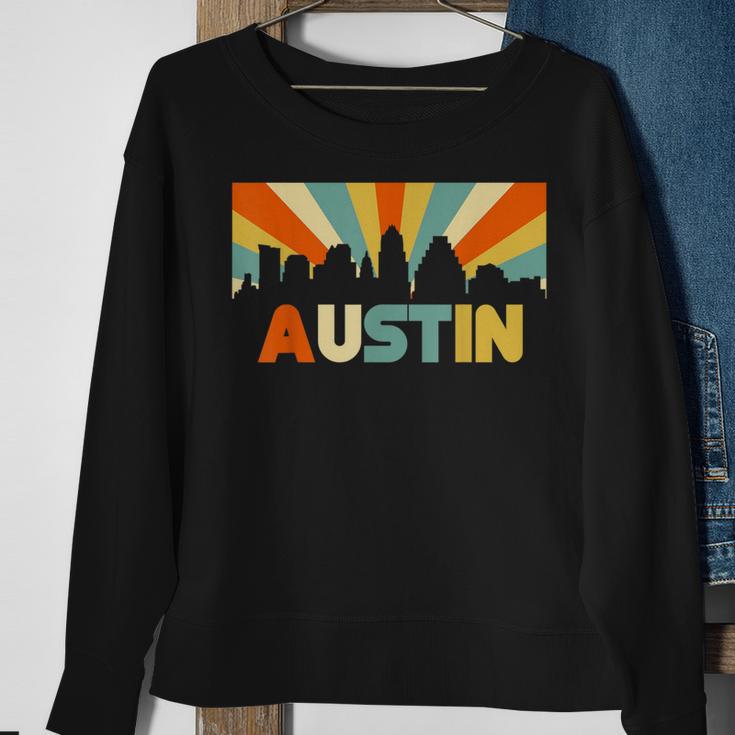 Austin City Skyline Texas State 70S Retro Souvenir Sweatshirt Gifts for Old Women