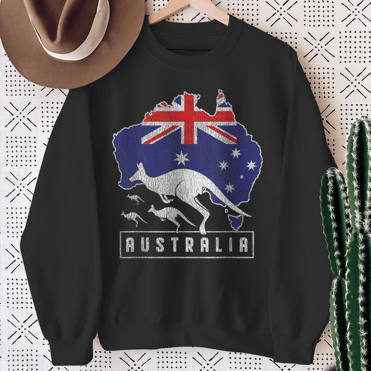 Australia Flag Zoo Animal Kangaroo Sweatshirt Geschenke für alte Frauen