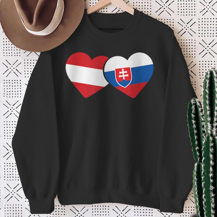 Austria Flag Slovak Flag Austria Slovakia Sweatshirt Geschenke für alte Frauen