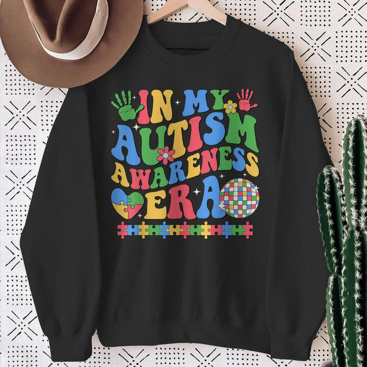 In My Autism Awareness Era Retro Disco In April We Wear Blue Sweatshirt Gifts for Old Women