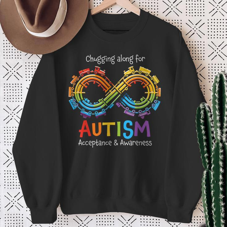 Autism Infinity Acceptance Train Autism Awareness Sweatshirt Gifts for Old Women
