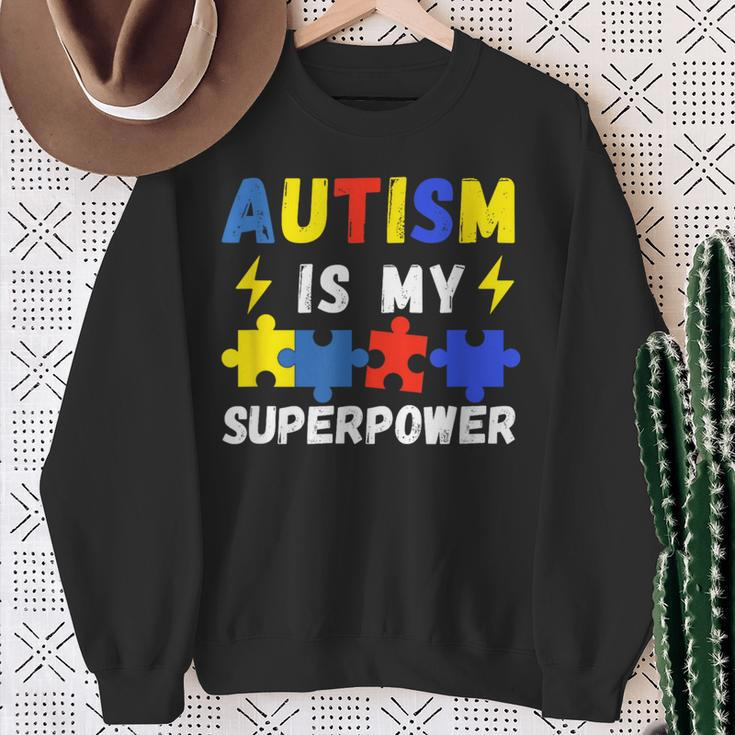 Autism Is My Superpower Autism Awareness Sweatshirt Gifts for Old Women