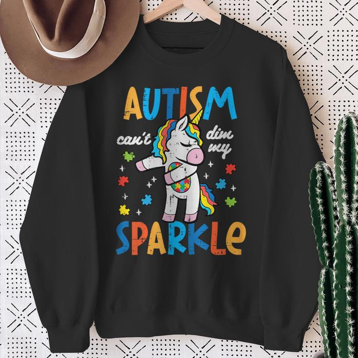 Autism Unicorn Floss Cant Dim My Sparkle Awareness Girls Kid Sweatshirt Gifts for Old Women