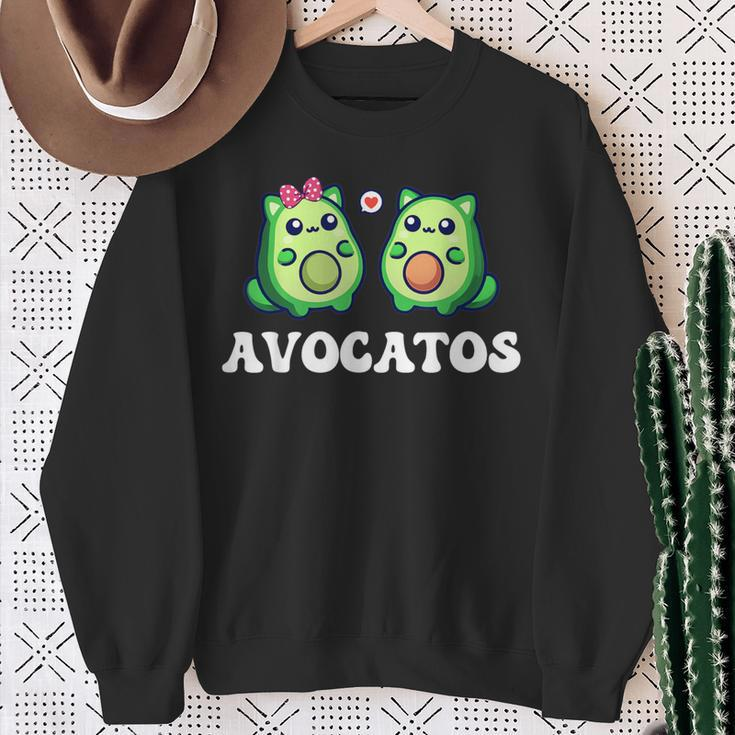 Avogato Avocado Paar Katze Kätzchenegan Avocatos Sweatshirt Geschenke für alte Frauen