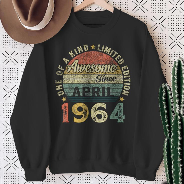 Awesome Since April 1964 Vintage 60Th Birthday Dad Sweatshirt Gifts for Old Women