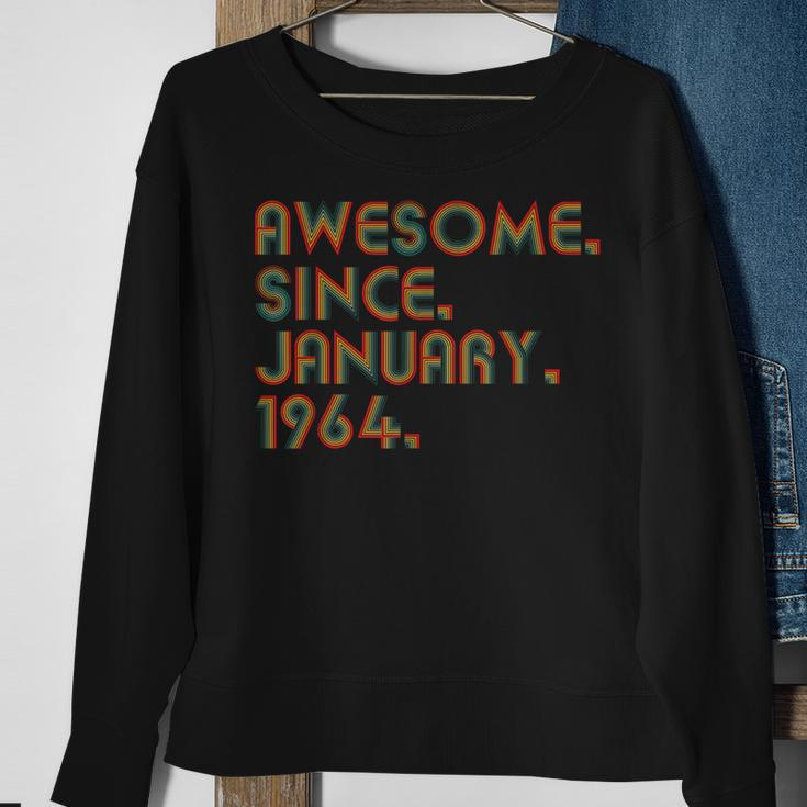 Awesome Since January 1964 Vintage 60Th Birthday Sweatshirt Gifts for Old Women