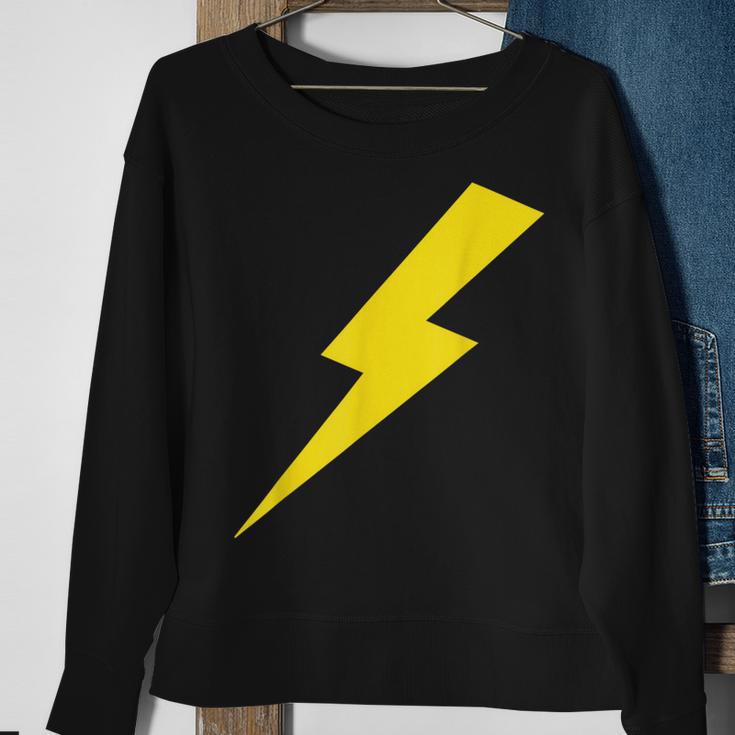 Awesome Lightning Bolt Yellow Print Sweatshirt Gifts for Old Women