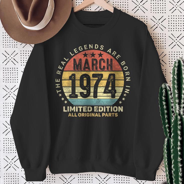 Awesome March 1974 Vintage 50Th Birthday Made In 1974 Sweatshirt Gifts for Old Women