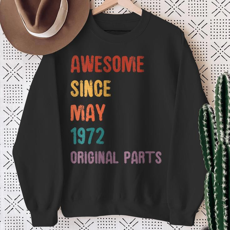 Awesome Since May 1972 Taurus And Gemini Zodiac Sweatshirt Gifts for Old Women