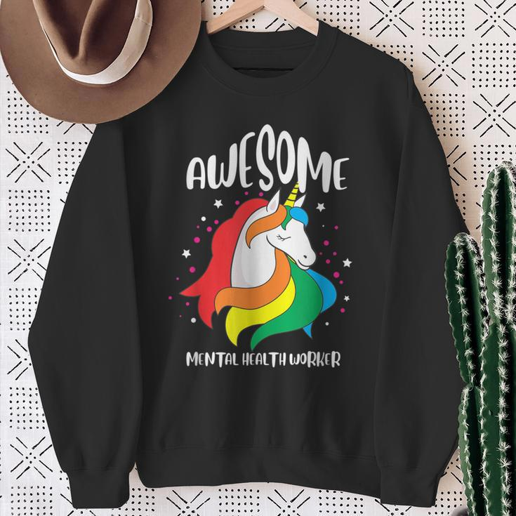 Awesome Mental Health Worker Appreciation Sweatshirt Gifts for Old Women
