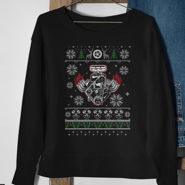 Awesome Ugly Christmas V8 Muscle Car Sweatshirt Gifts for Old Women