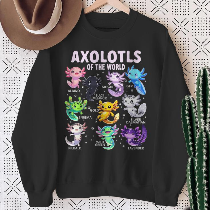 Axolotl Kawaii Axolotls Of The World Axolotl Animals Sweatshirt Gifts for Old Women