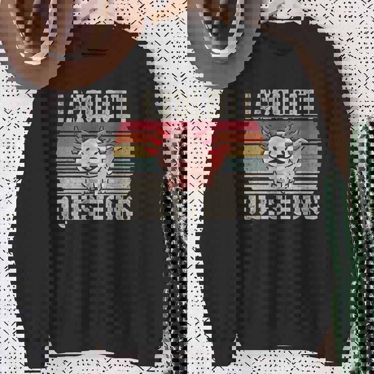I Axolotl Preguntas Retroinatge Divertido Lindo Axolotl Camisa de entrenamiento Regalos para ancianas