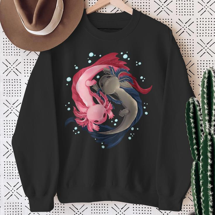 Axolotl Yin Yang Zen Mantra Sweatshirt Geschenke für alte Frauen