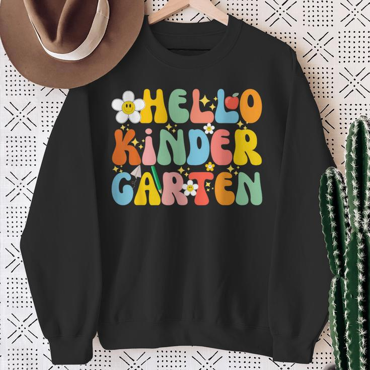 Back To School Hello Kindergarten Squad Teachers & Students Sweatshirt Gifts for Old Women