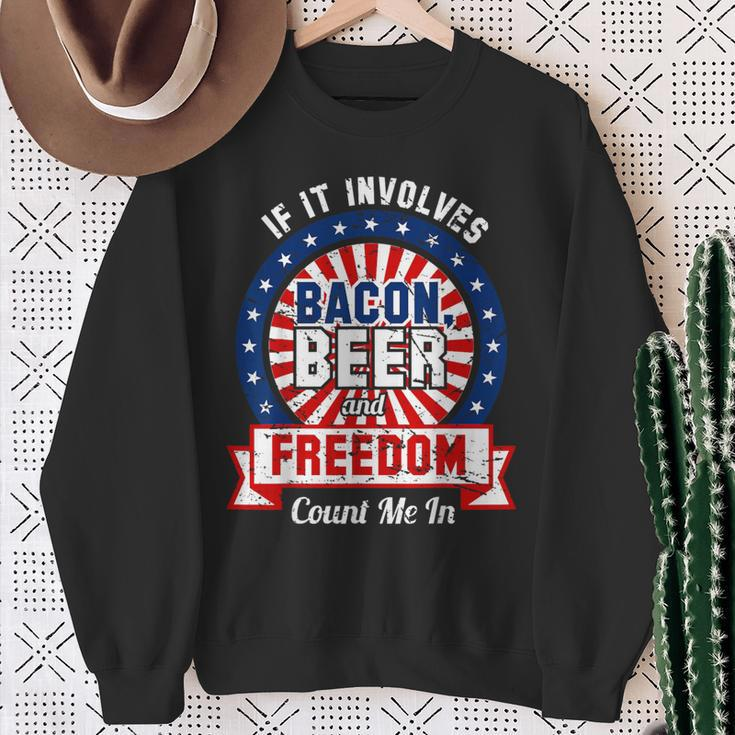 Bacon Beer Freedom America Usa Sweatshirt Gifts for Old Women
