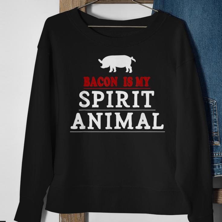 Bacon Is My Spirit Animal Food Meat Saying Sweatshirt Gifts for Old Women