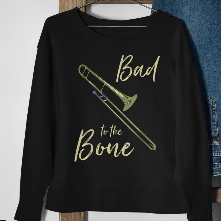 Bad To The Trombone Wind Instrument ShortySweatshirt Gifts for Old Women