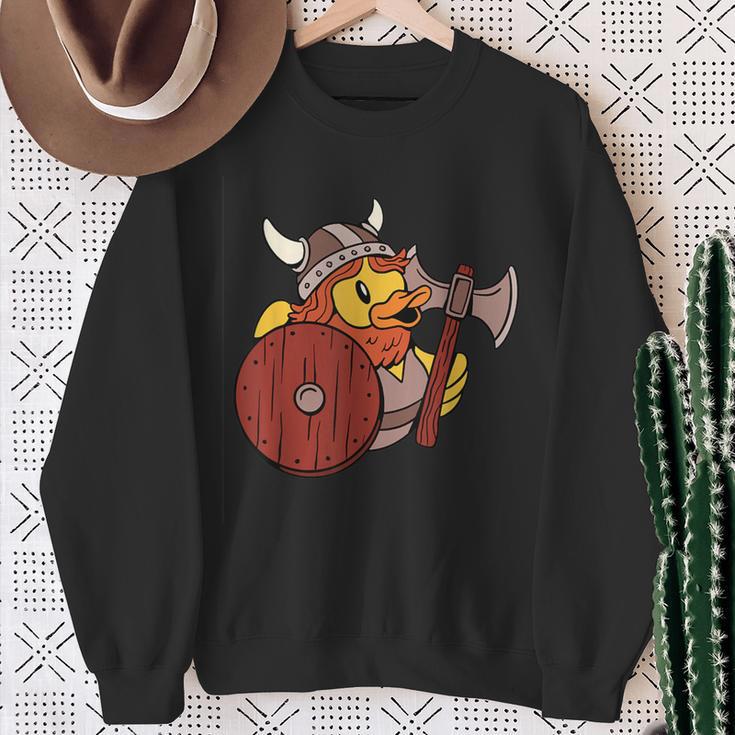 Badeente Wikinger Ente Lustige Gummiente Liebhaber Sweatshirt Geschenke für alte Frauen