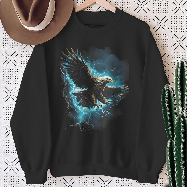 Bald Eagle Bird Nature Usa Lightning Sweatshirt Gifts for Old Women